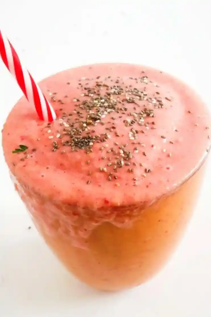 Refreshing Strawberry and Peach Summer Smoothie 3 Recipe image