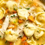 Hearty Chicken and Cheese Tortellini Soup