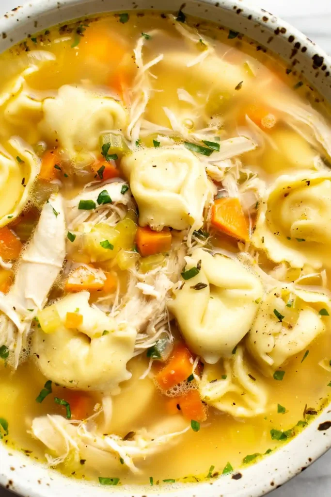 Hearty Chicken and Cheese Tortellini Soup