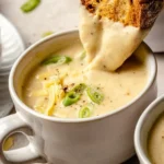 Roasted Garlic and Cheddar Cauliflower Soup
