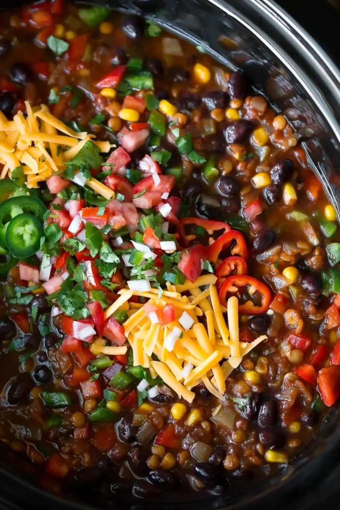 Slow Cooker Lentil Taco Chili