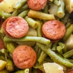 Slow Cooker Beef Kielbasa with Green Beans and Potatoes
