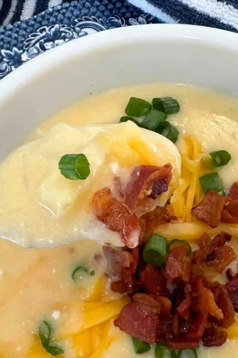 Creamy Loaded Slow Cooker Potato Soup 3 Recipe image