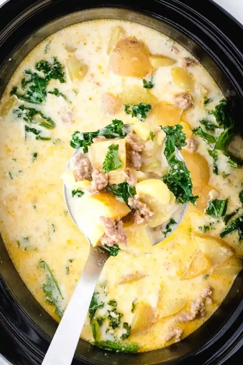 Slow Cooker Creamy Potato and Leafy Green Soup 3 Slow Cooker Creamy Potato and Leafy Green Soup