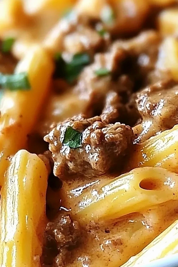 Creamy Slow Cooker Beef Pasta