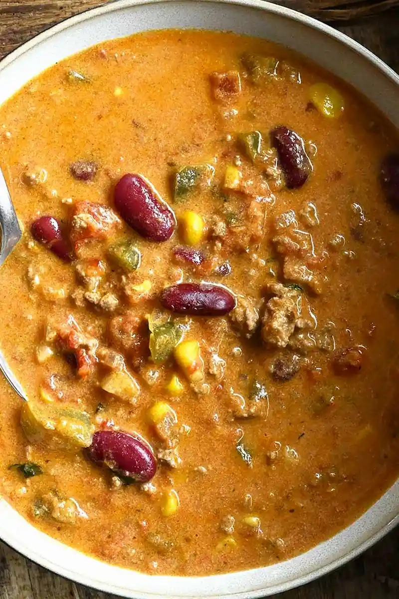 Creamy Beef Taco Soup