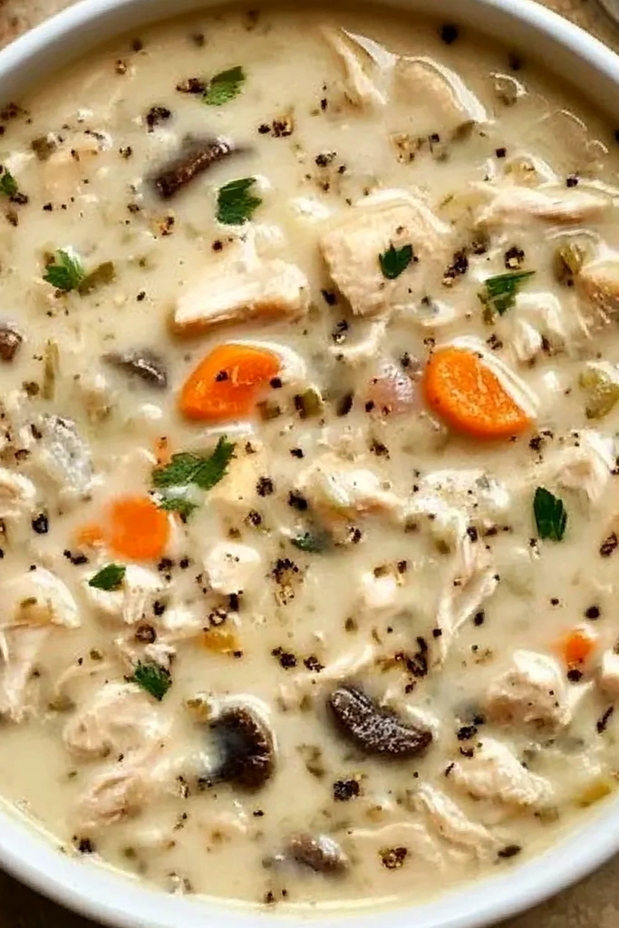 Creamy Slow Cooker Chicken and Wild Rice Soup 3 Recipe image
