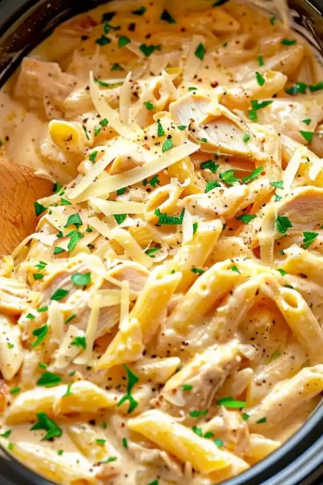 Slow-Cooked Creamy Italian Chicken Pasta
