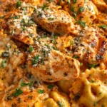 Creamy Slow Cooker Chicken Ravioli Bake