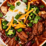Slow Cooker Shredded Beef Chili