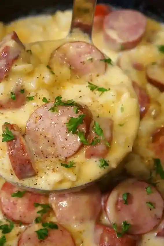 Creamy Potato and Beef Kielbasa Slow Cooker Soup 3 Recipe image