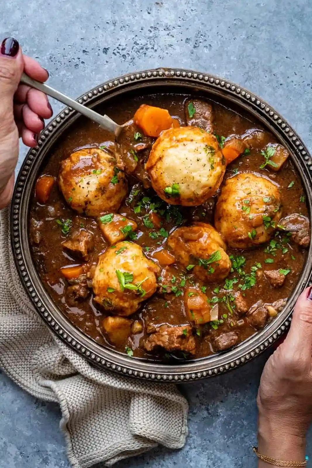 Slow Cooker Beef Stew and Dumplings