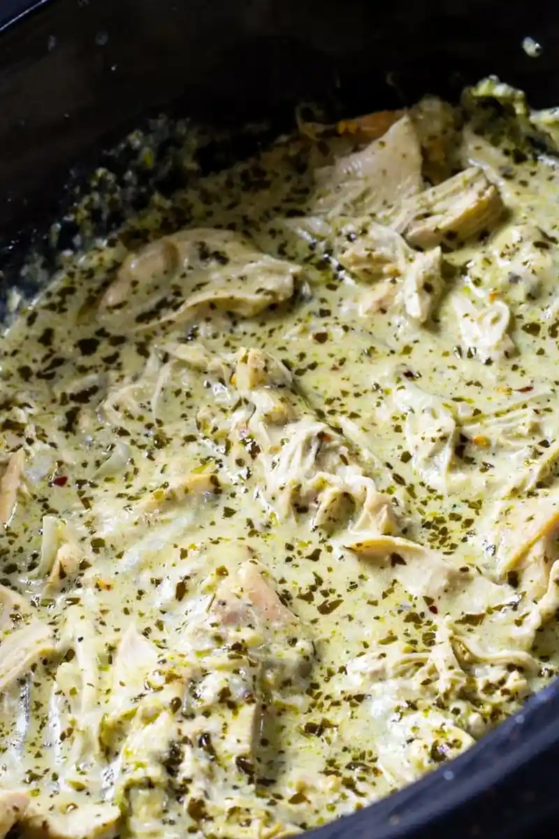 Slow Cooker Creamy Pesto Chicken