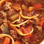 Hearty Slow Cooker Spaghetti Soup